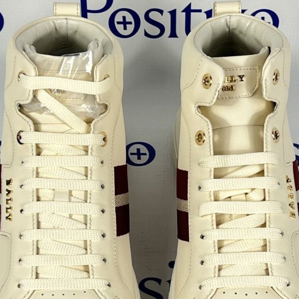 Bally Meson Bone Mid Top Leather Sneakers US 11 - Picture 7 of 9